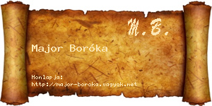 Major Boróka névjegykártya